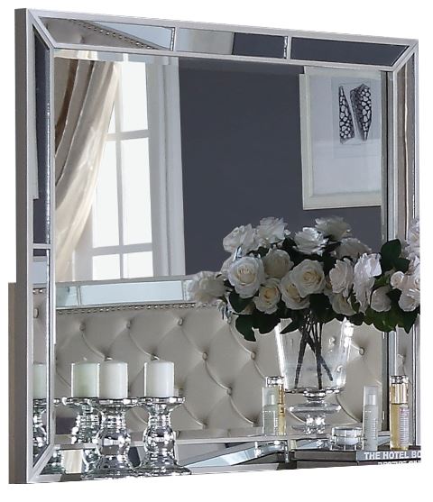 ivory and silver mirror