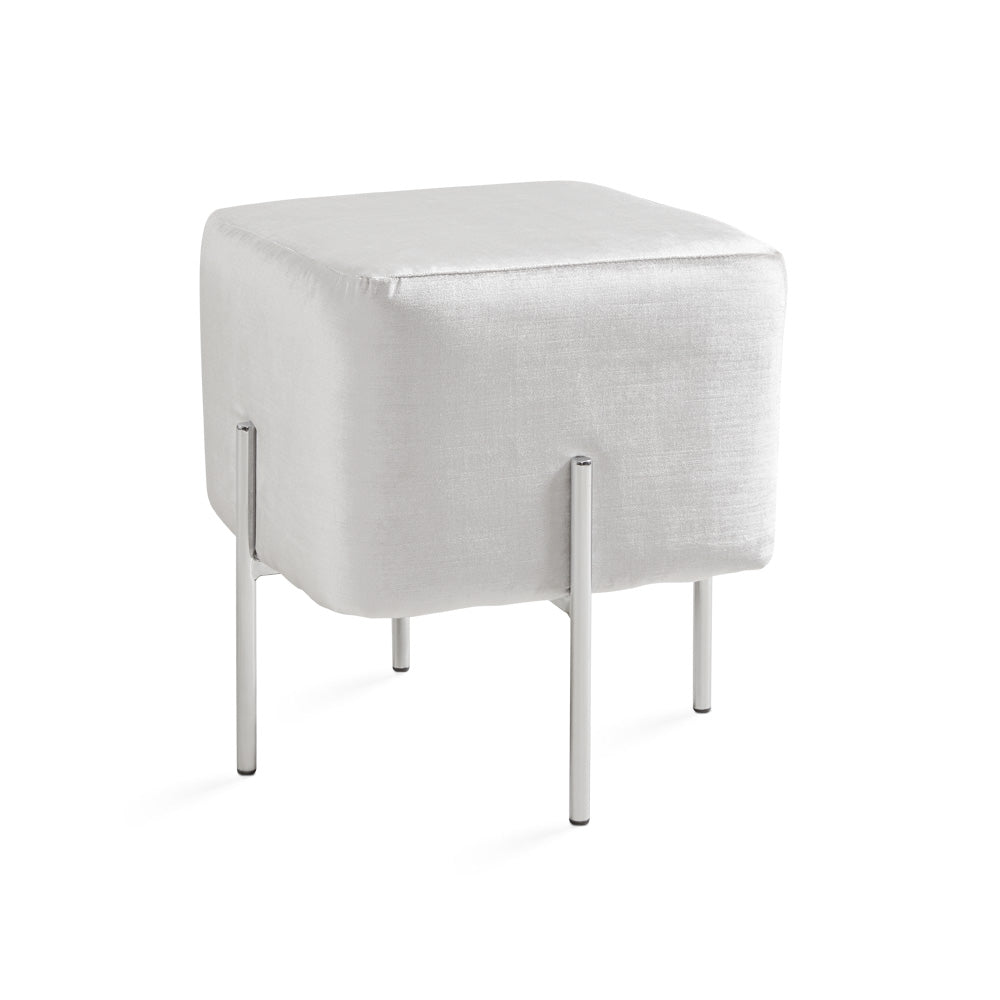 ivory fabric ottoman