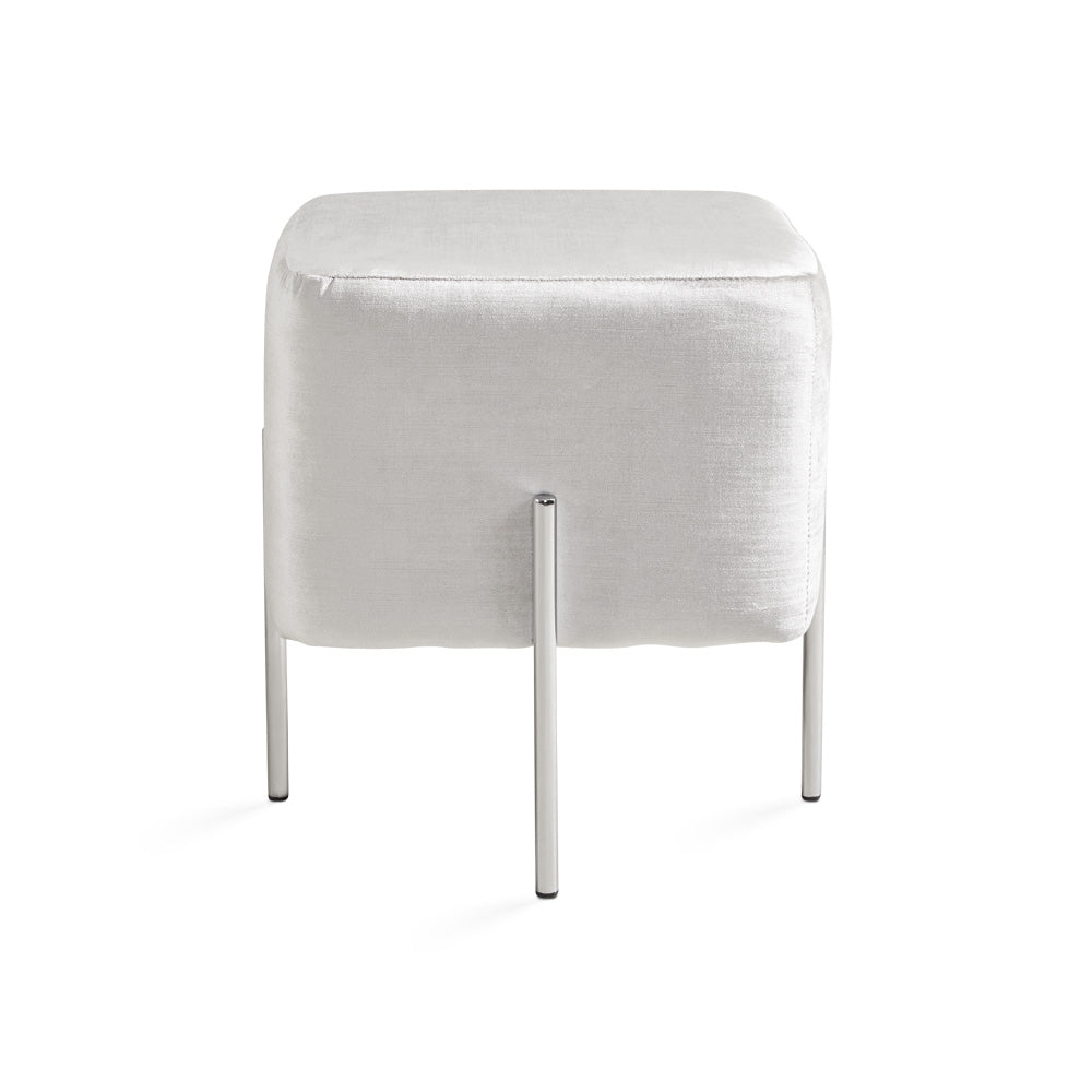 ivory fabric ottoman