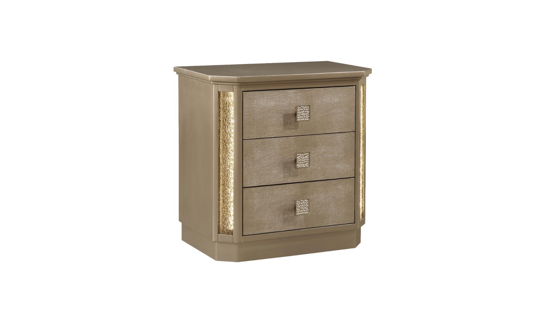 gold nightstand