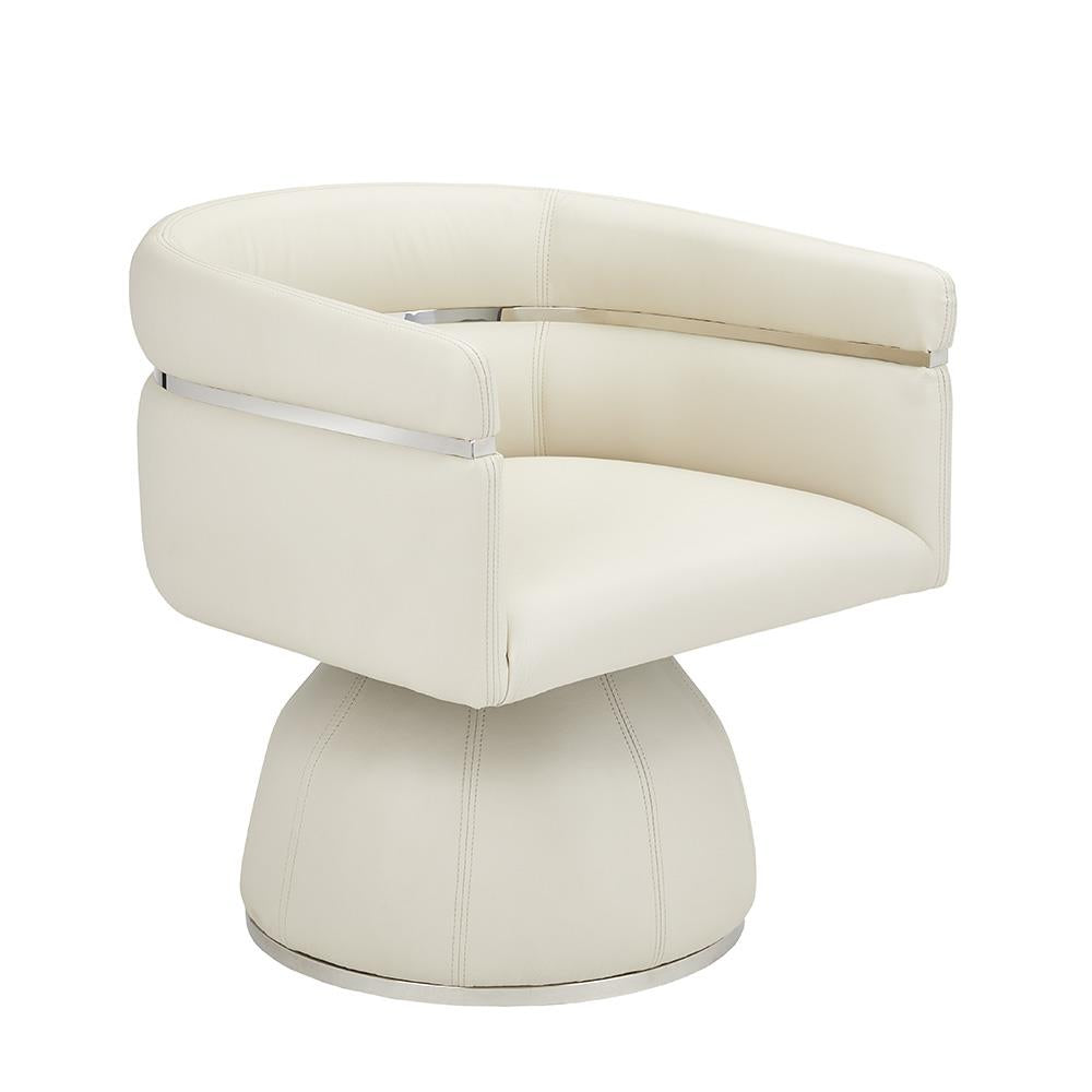 cream fabric accent chair