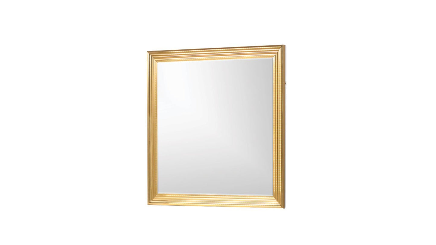 white and golden mirror