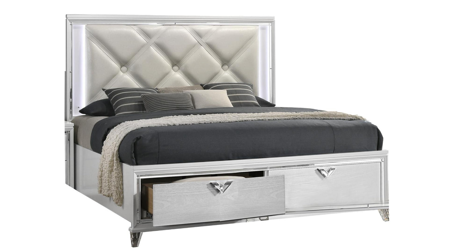 white single bed