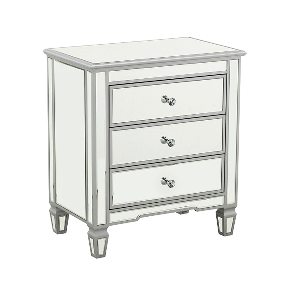 silver nightstand