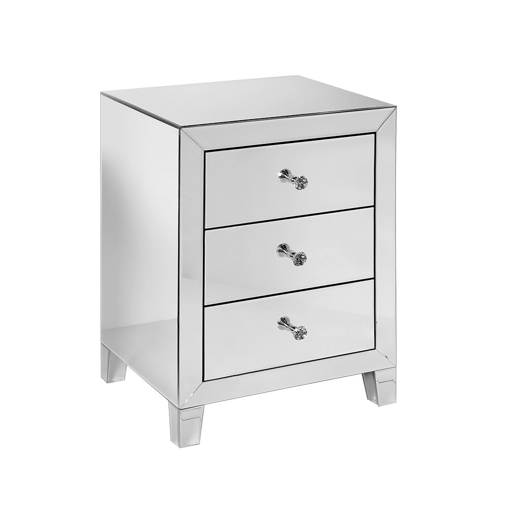 silver bedside table