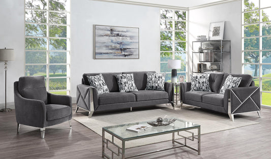 grey fabric sofa set