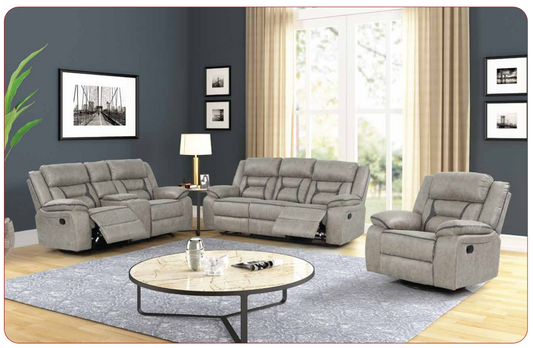 grey leather recliner sofa set