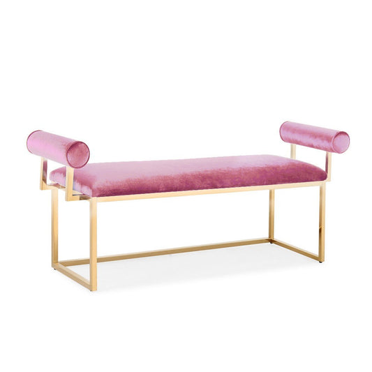 pink fabric bench