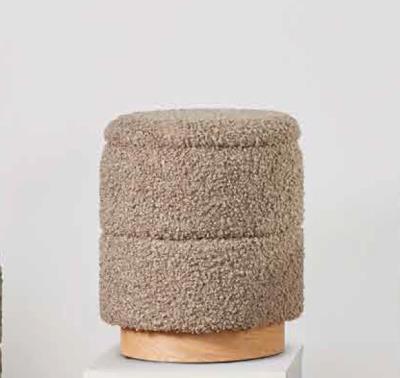 beige fabric ottoman