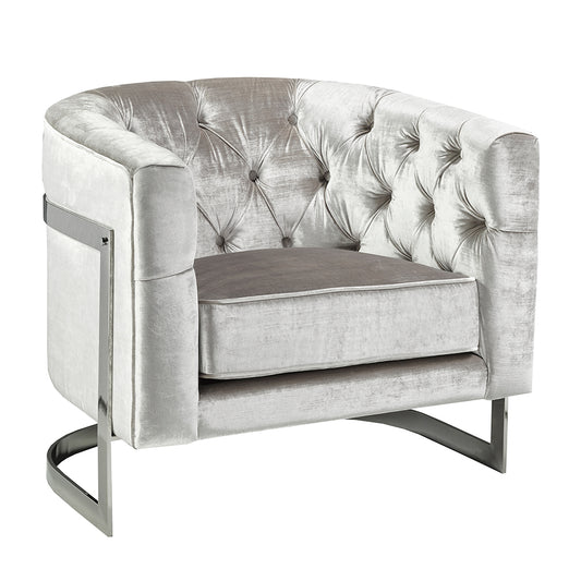 light grey fabric accent chair