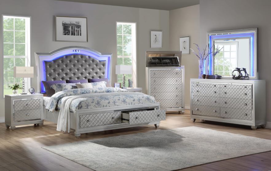 silver bedroom set