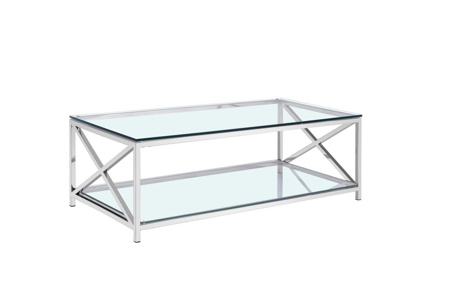 silver glass coffee table