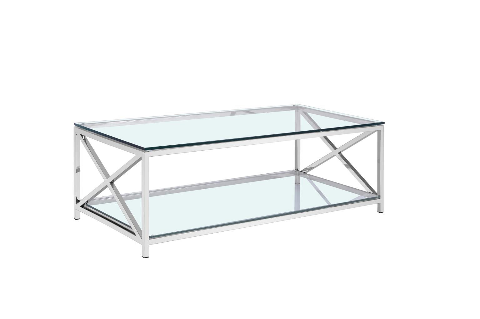 silver glass coffee table