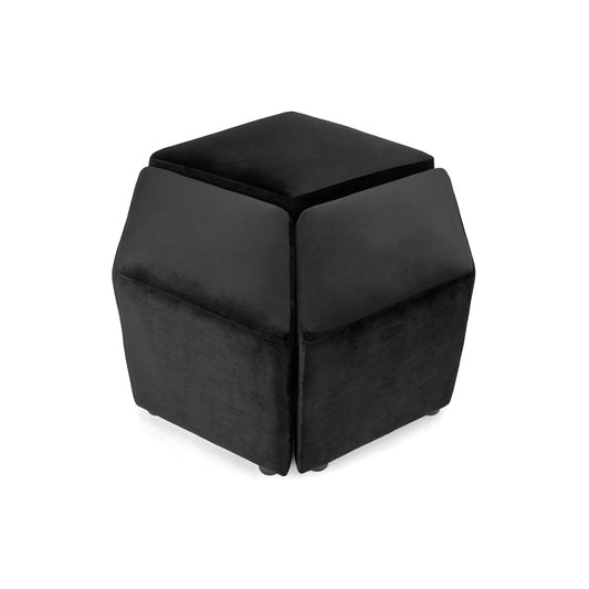 black fabric ottoman