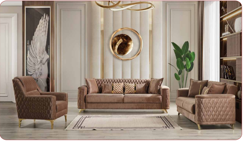 copper fabric sofa set