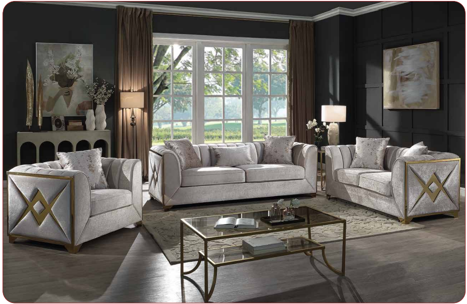 cream fabric sofa set