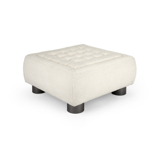 cream fabric ottoman