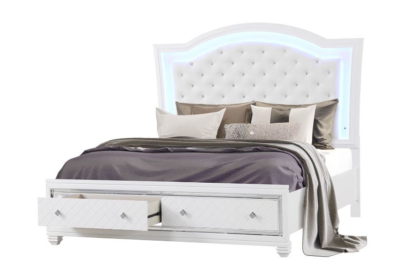 white storage bed