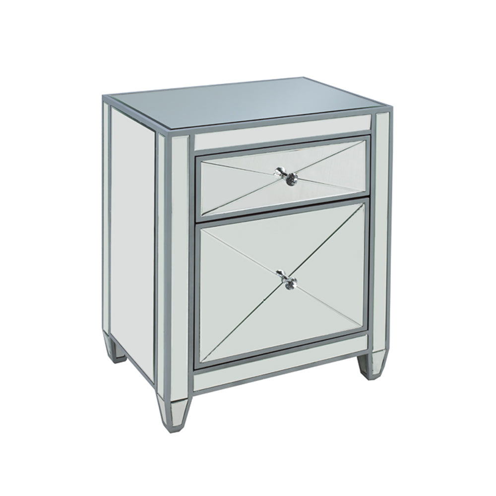 silver nightstand