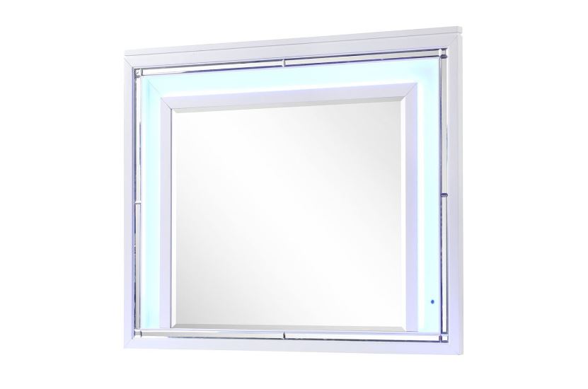 white frame mirror