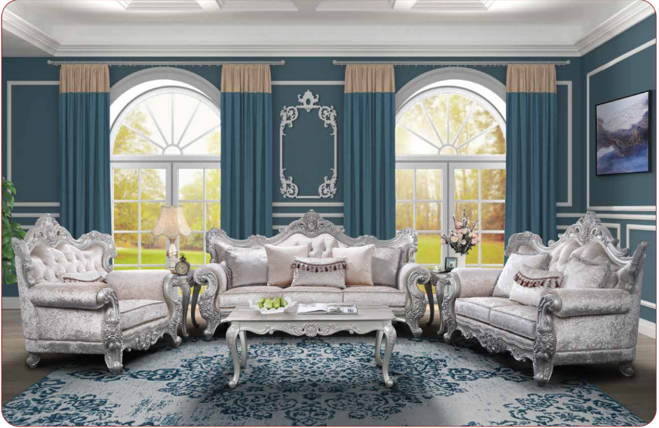 silver premium sofa set