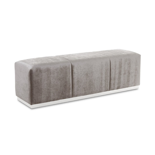 grey fabric bench