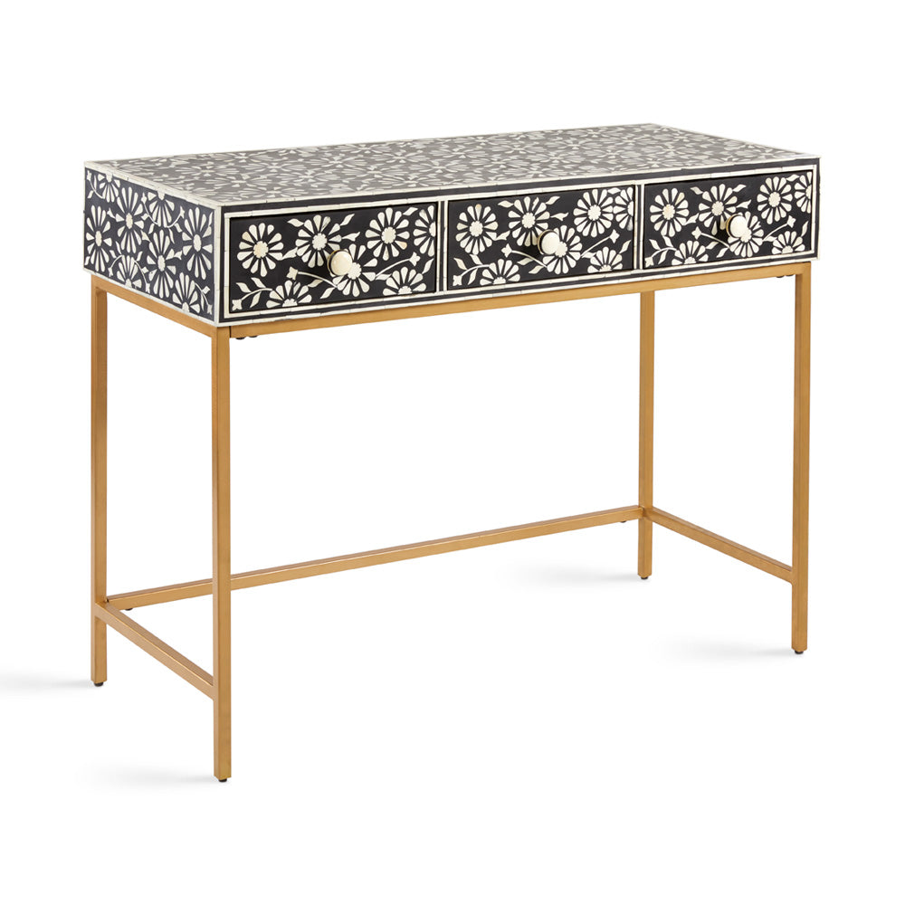 gold wood console table