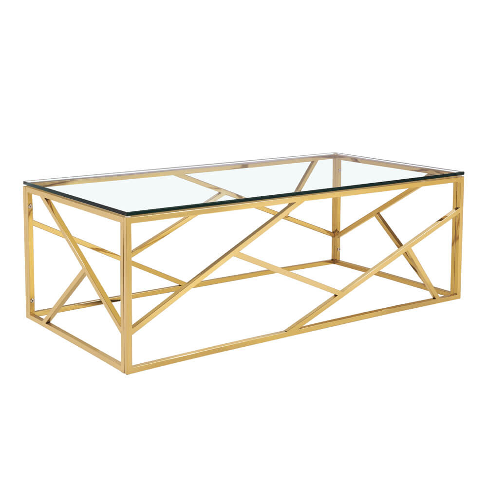 gold glass coffee table