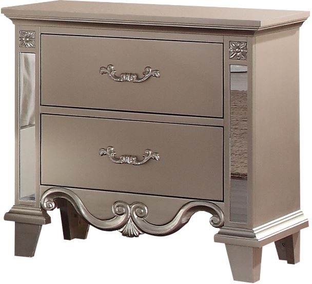 beige and silver night stand