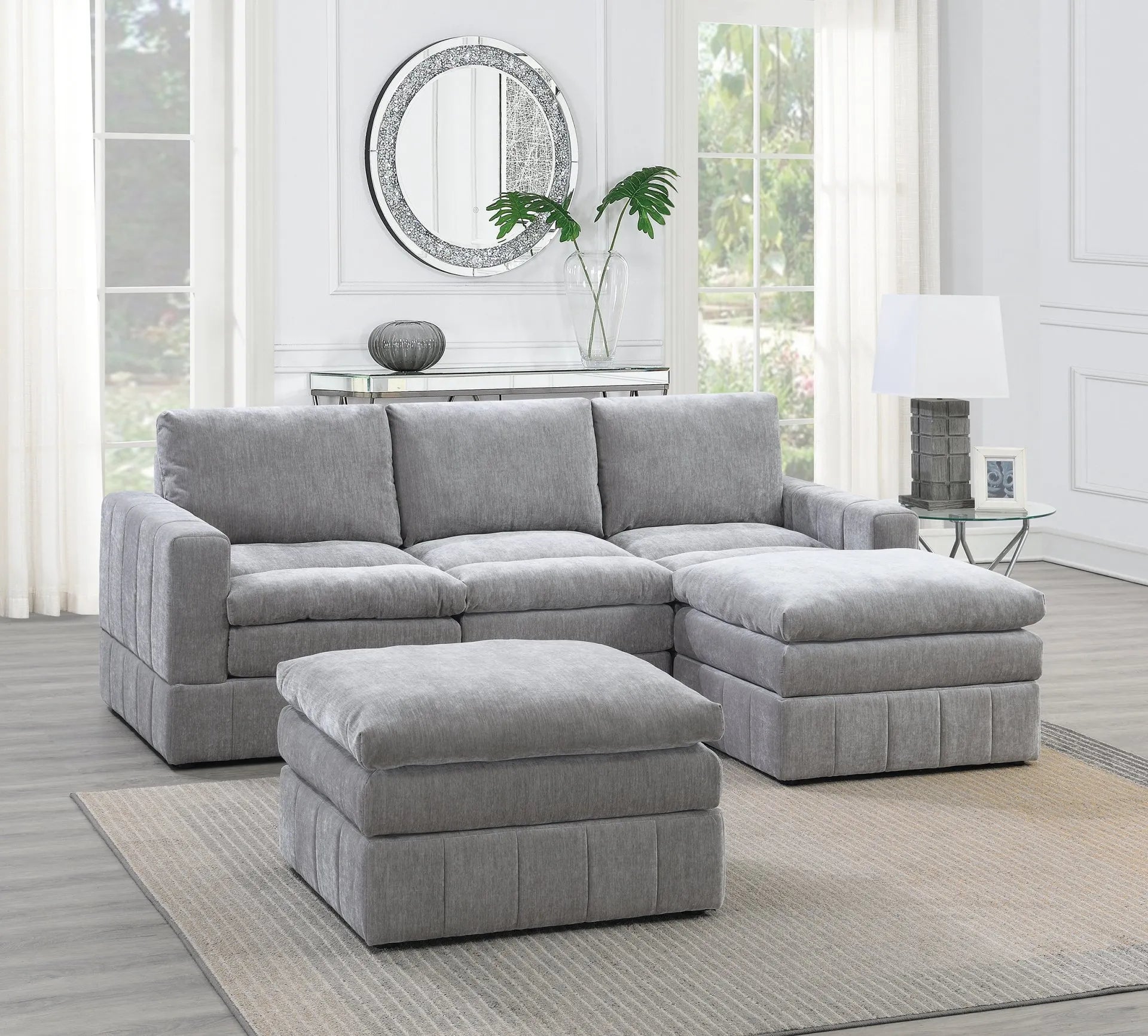 grey fabric sofa sectional