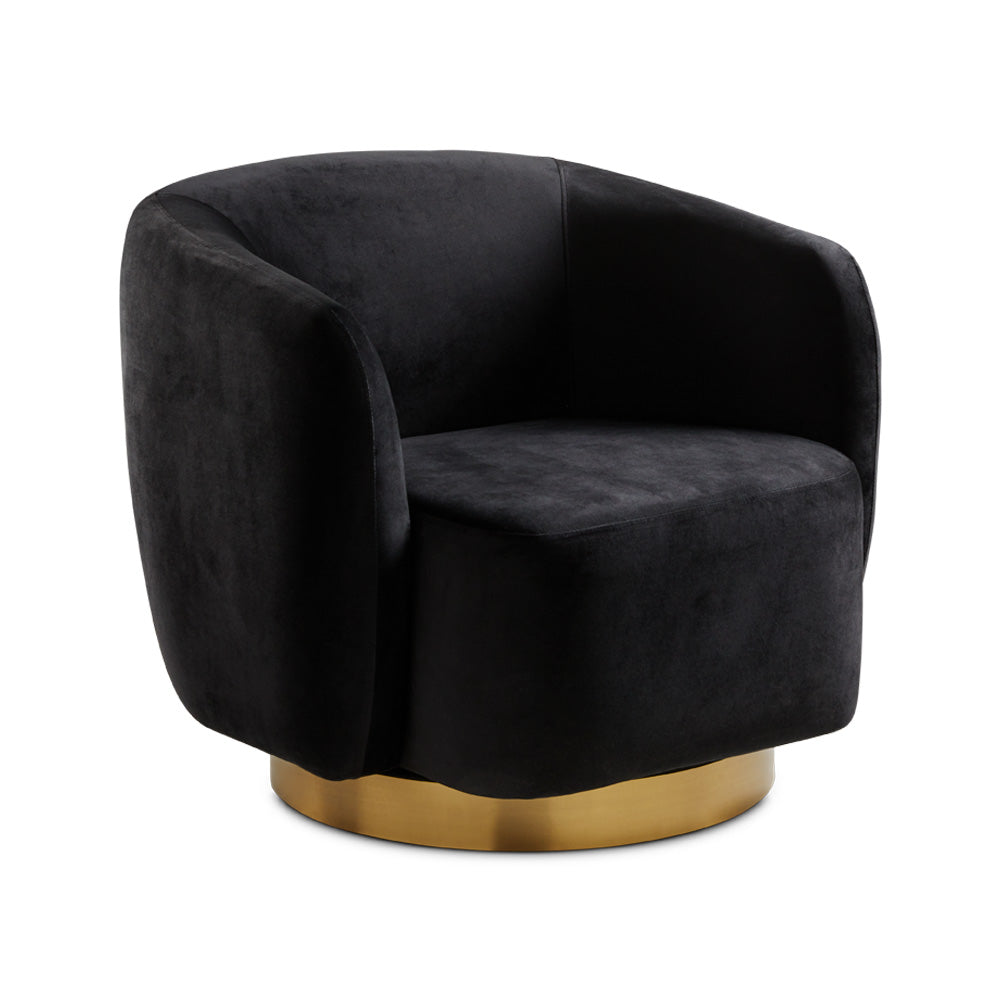 black fabric accent chair