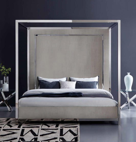 grey single bed