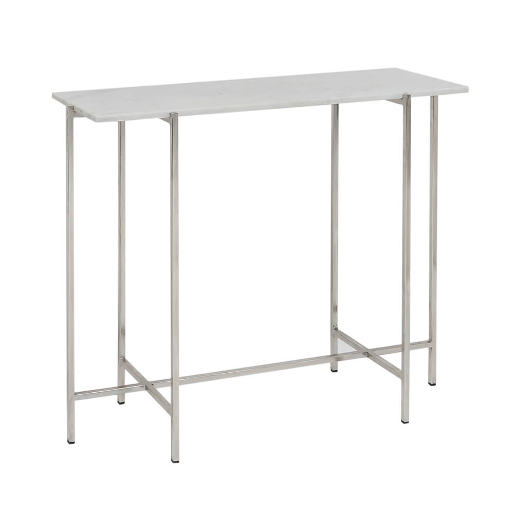 silver marble console table