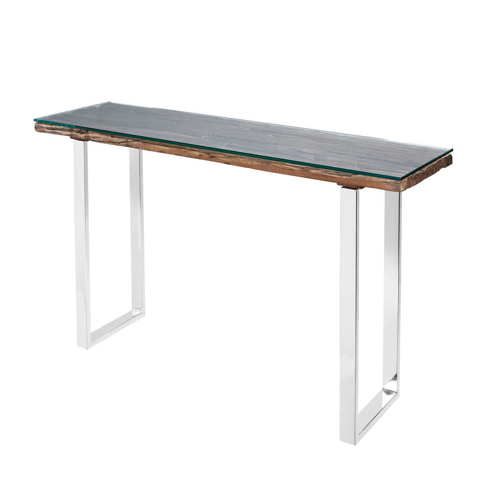 silver console table