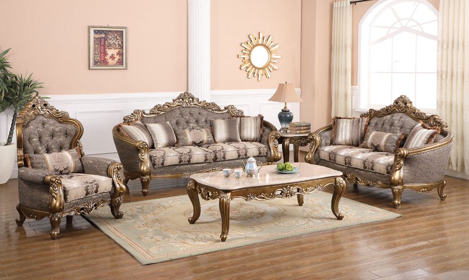 golden premium sofa set