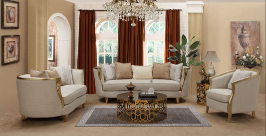 beige fabric sofa set