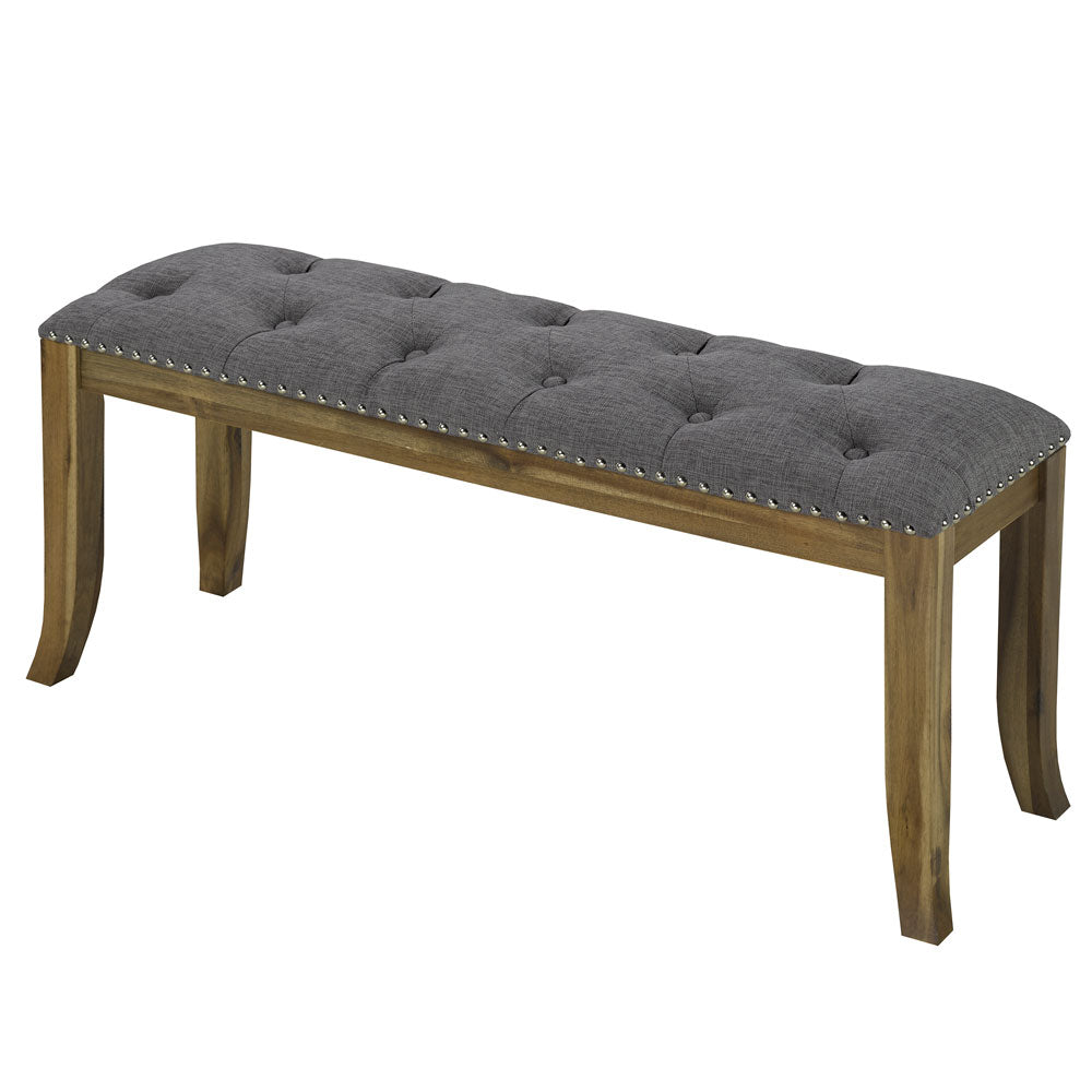 grey fabric bench