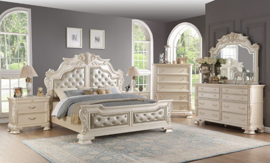 pearl white bedroom set