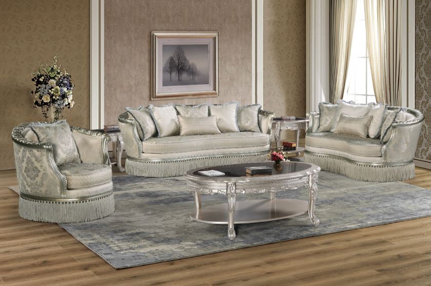 gold fabric premium sofa set