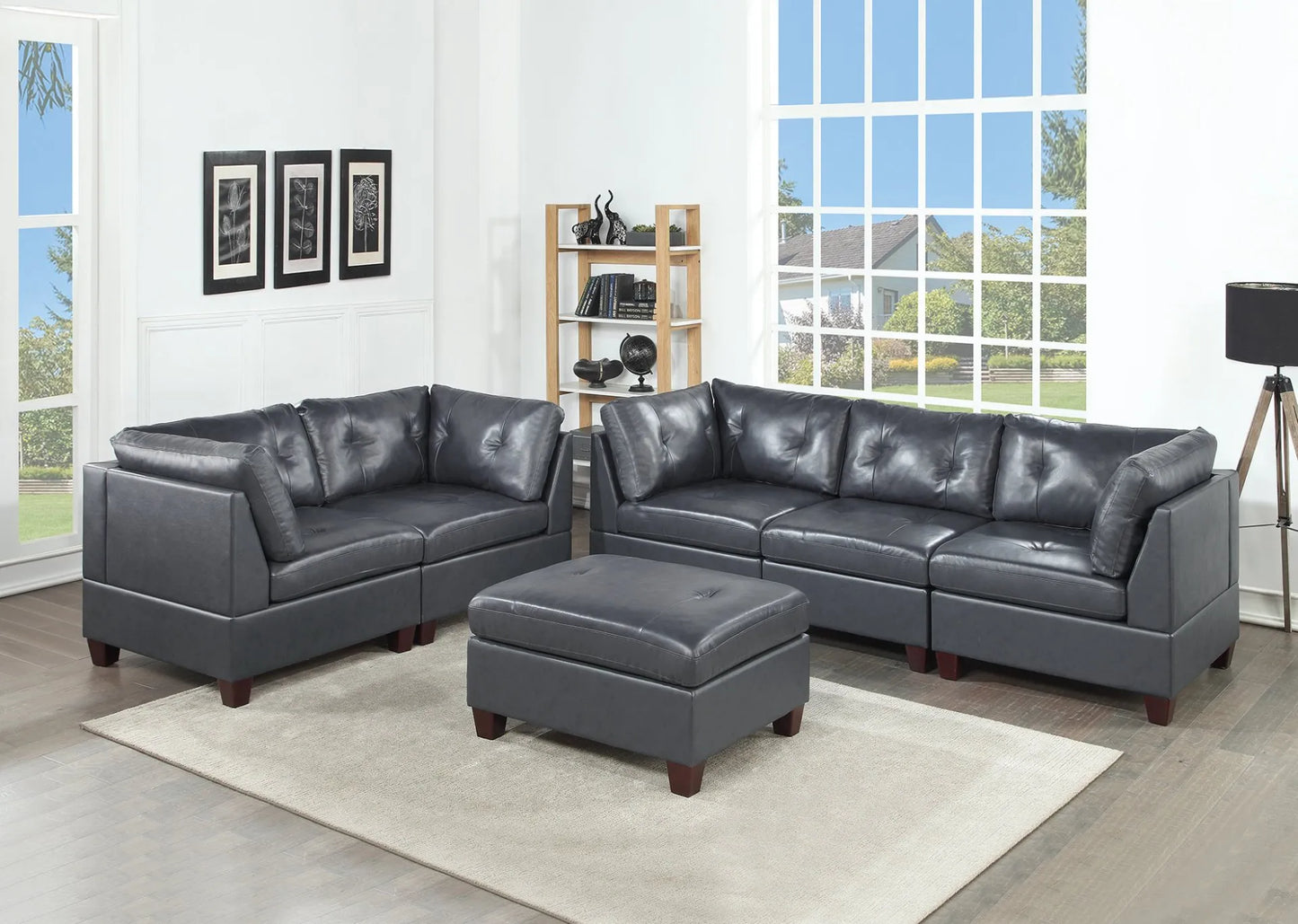 grey fabric sofa set