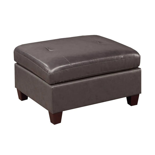 Dark Chocolate leather ottoman