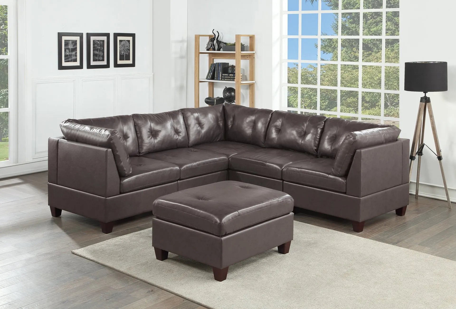 dark coffee leather sofa sectional