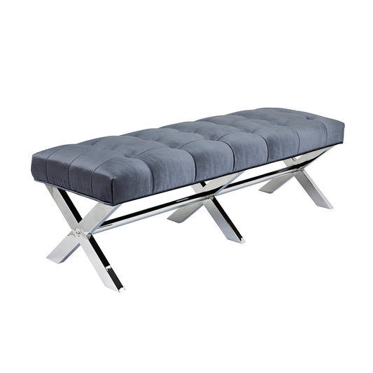 charcoal fabric bench