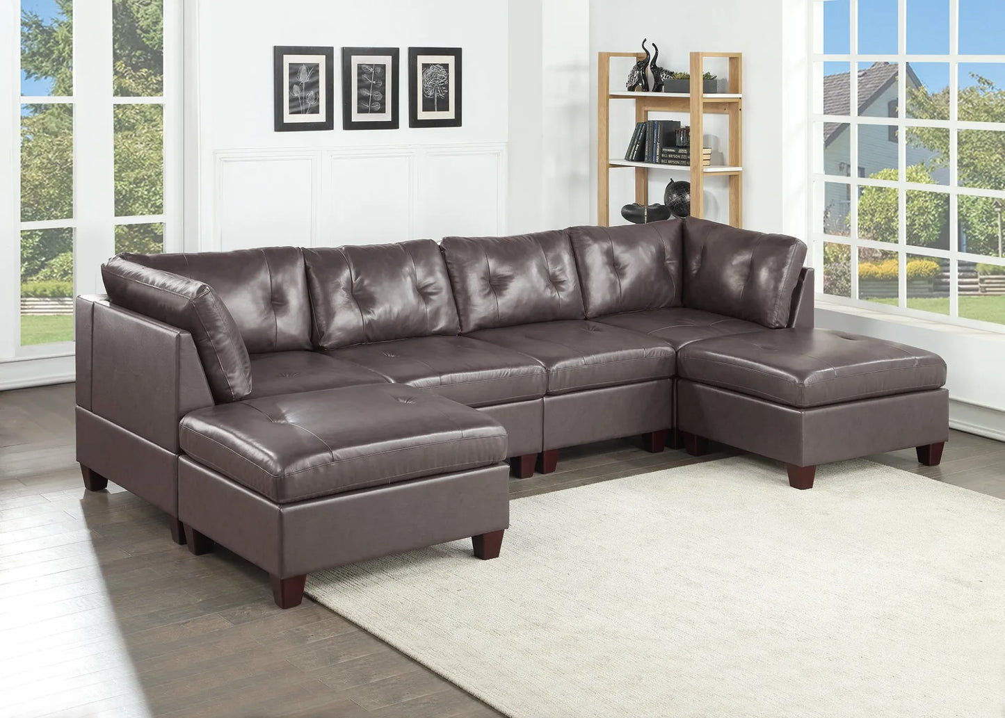 dark coffee leather sofa sectional