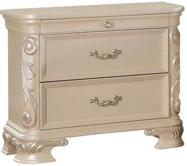 pearl white nightstand