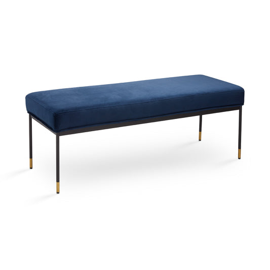 blue fabric bench