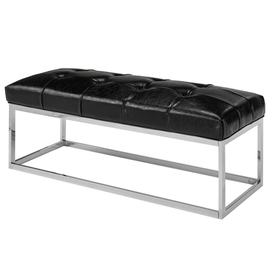 black leather bench