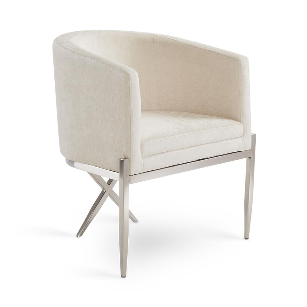 ivory fabric accent chair