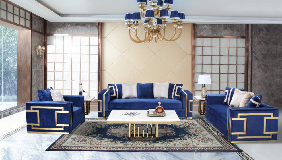 blue sofa set