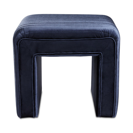 blue fabric ottoman